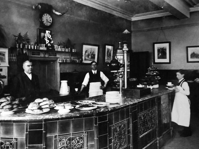 The bar at the Trafalgar Institute, Edinburgh Road early last century. Photo: Barry Cox postcard collection.