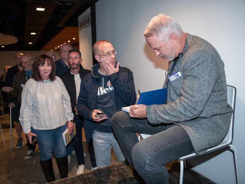 Kit Symons at the Played Up Pompey Four book launch in Fratton Park's Victory Lounge on Friday night. Picture: Steve Reid