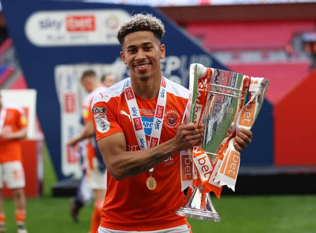 Jordan Gabriel won promotion with Blackpool last season while on loan from Nottingham Forest.  Picture: Catherine Ivill/Getty Images