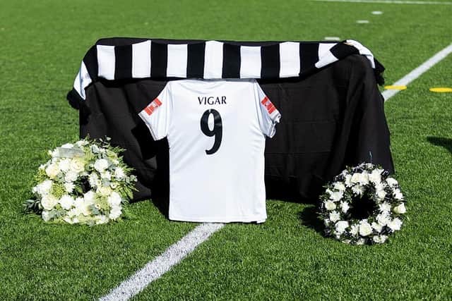 One of many tributes to Billy Vigar at Chichester City | Picture: Neil Holmes