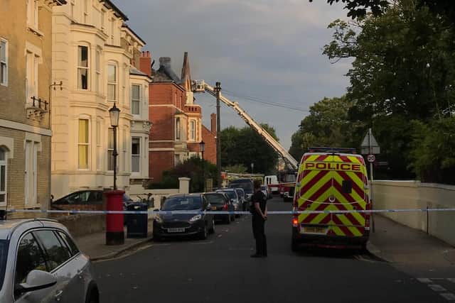 Police have closed part of Kent Road in Southsea. Picture: Cliff Pledge