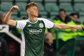 Pompey have been linked with Hibs teenage striker Ethan Laidlaw. (Photo by Ewan Bootman / SNS Group)
