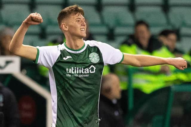 Pompey have been linked with Hibs teenage striker Ethan Laidlaw. (Photo by Ewan Bootman / SNS Group)