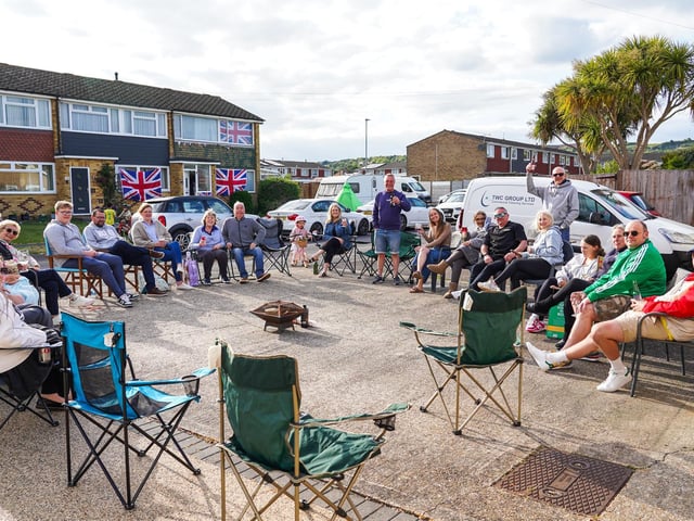 The VE Day street party on Kestrel Place. Picture: Alec Chapman