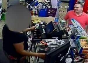 CCTV showing Shane Mays in Premier Store on May 8 before he killed Louise Smith