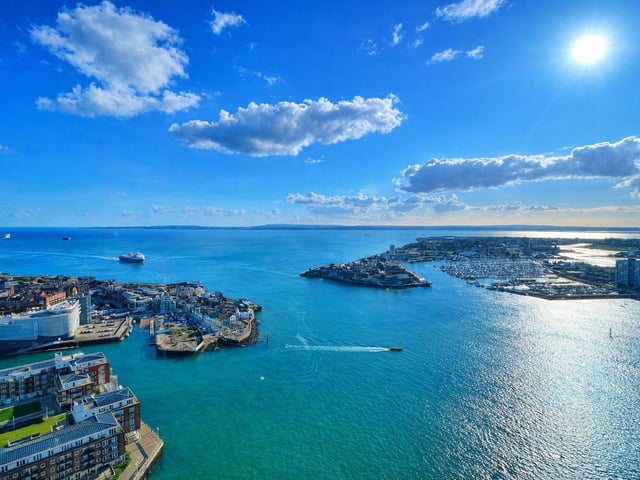 From the top of Spinnaker Tower, the sea is not scenery - it is the city's grammar