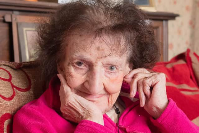 Maisie Bartlett pictured on her 100th birthday last year. Picture: Keith Woodland (211219-3)