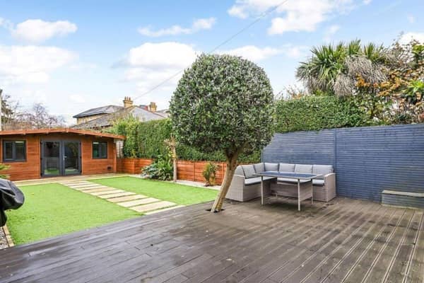 This property comes with three bedrooms, two bathrooms and two reception rooms.