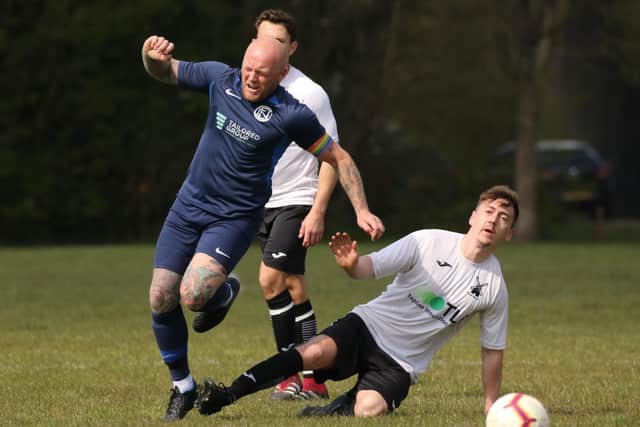 North End Cosmos (blue) v Wicor Mill. Picture: Kevin Shipp