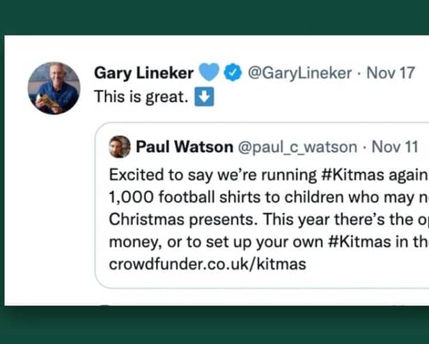Gary Lineker showing support for the campaign on X