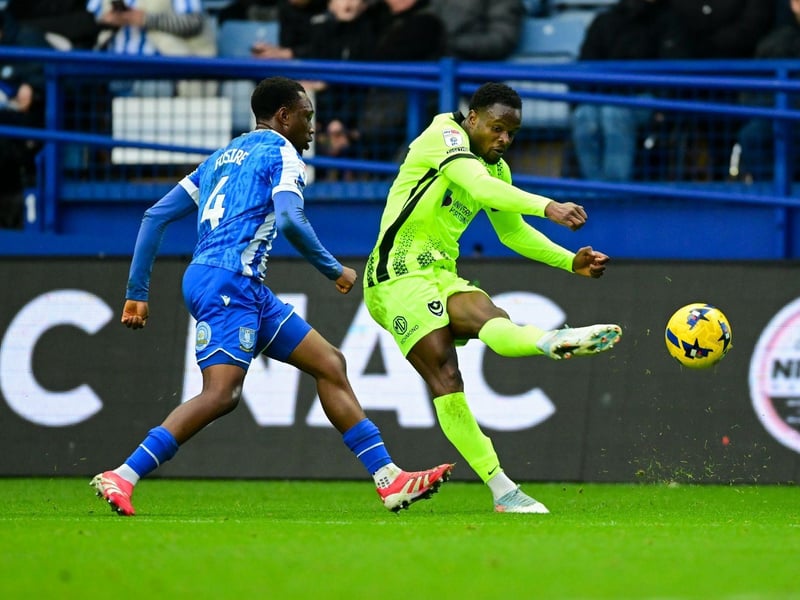 Taken him no time at all to make a favourable Pompey impression. Comfortable Blues’ best attacking threat in the first half, always direct, always front-footed. But also fully prepared to get physical defensively.