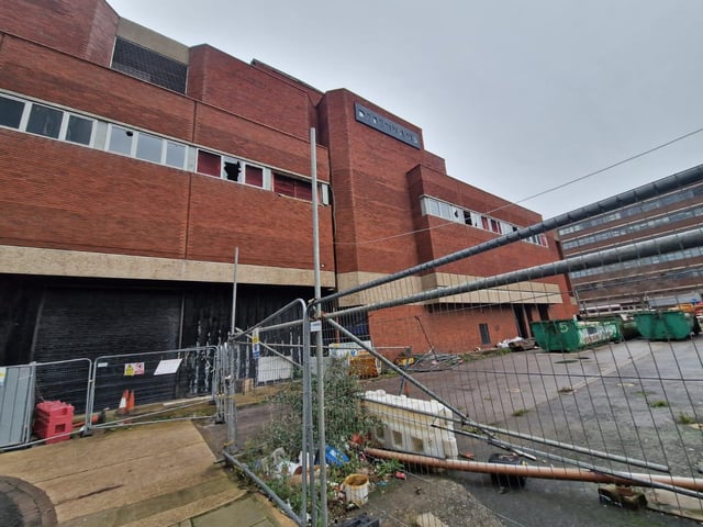 Debenhams in Commercial Road is set to become "Portsmouth's first skyscraper." Pictured is the back of the site.
