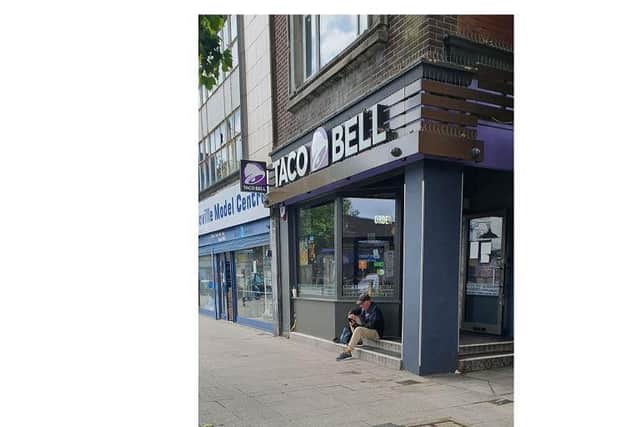 No queue outside Taco Bell in Portsmouth, despite the offer of free food. Picture: Habibur Rahman