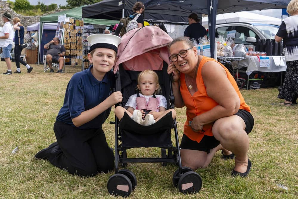 The Oliver family at Portchester Gala in Portchester Castle on August 3