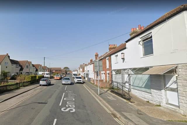 The victim was attacked in San Diego Road, Gosport. Picture: Google Street View.