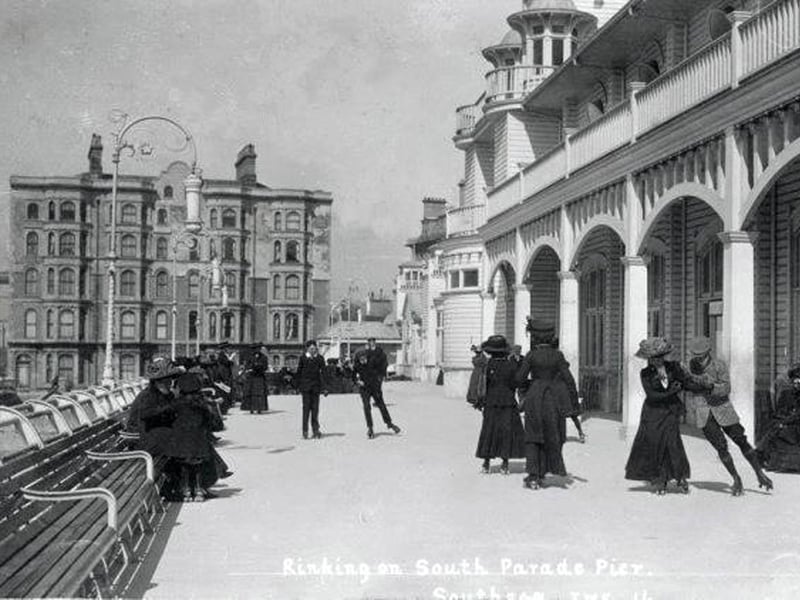 Roller skating South Parade Pier. Undated