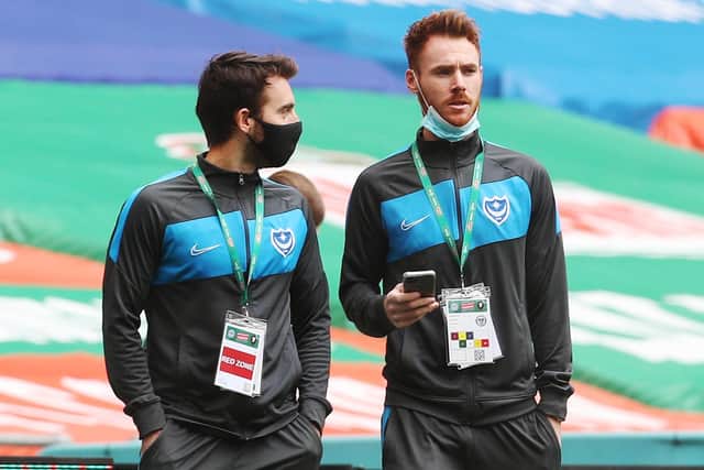 Ben Close, left, and Tom Naylor remain in contract negotiations with Pompey. Picture: Joe Pepler
