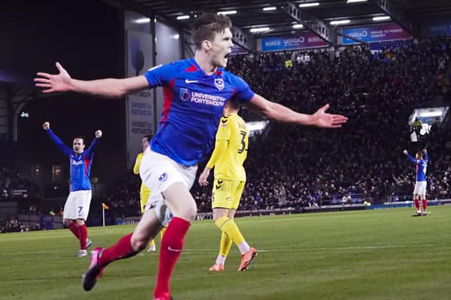 Sean Raggett celebrates his goal tonight. Credit: Barry Zee.