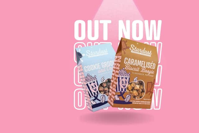 Stardust Loaded Popcorn's new flavoured pocprn: Cookie Groove and Cream and Caramelised Biscuit Boogie