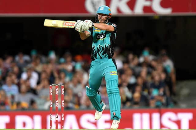 Chris Lynn in action for Brisbane Heat in the Australian BBL. Photo by Bradley Kanaris/Getty Images.