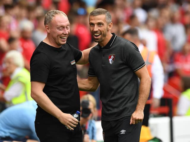 Gary O'Neil, left, and Forest manager Steve Cooper last Saturday. (Photo by Tony Marshall/Getty Images)