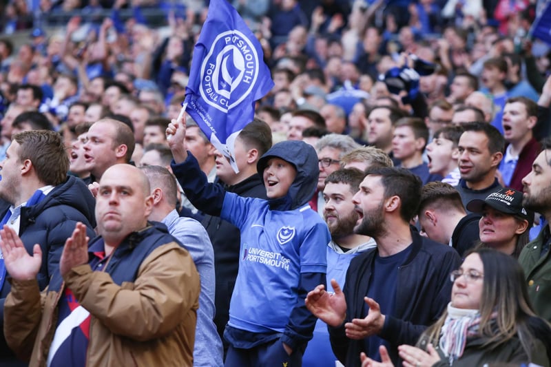 Pompey fans at Wembley against Sunderland in the Checkatrade Trophy final on March 31, 2019. Picture: Habibur Rahman
