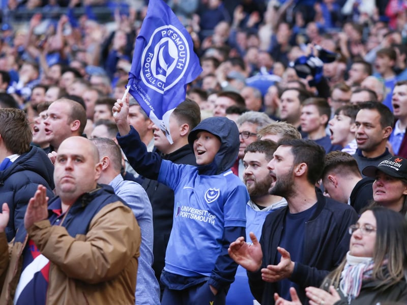 Pompey fans at Wembley against Sunderland in the Checkatrade Trophy final on March 31, 2019. Picture: Habibur Rahman