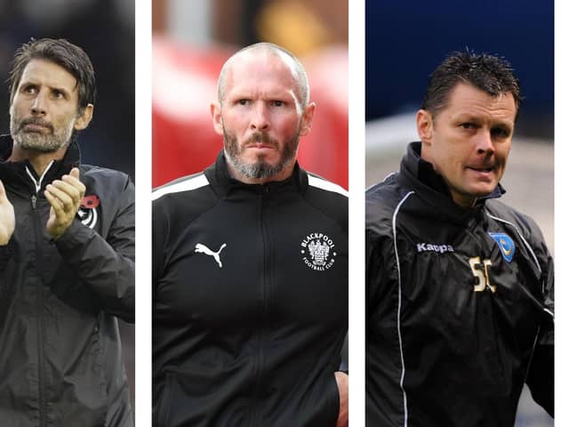 From left: Danny Cowley, Michael Appleton, Steve Cotterill.