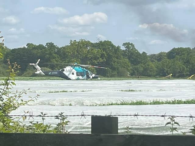 An air ambulance at the scene