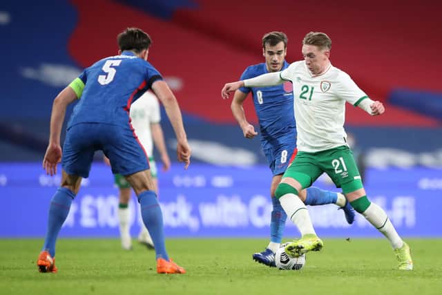 Ronan Curtis in action against England last night: Nick Potts/PA Wire.