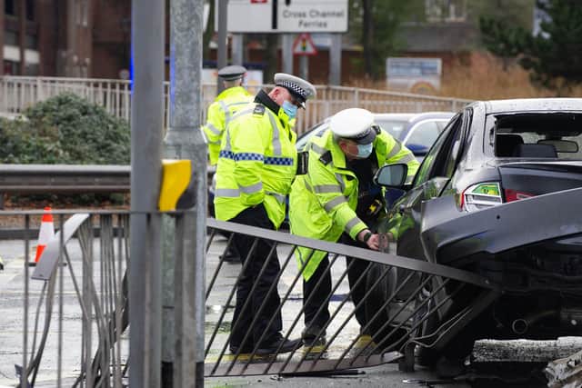 Police have confirmed that an officer was heading to an emergency incident at the time of the crash. Picture: Habibur Rahman