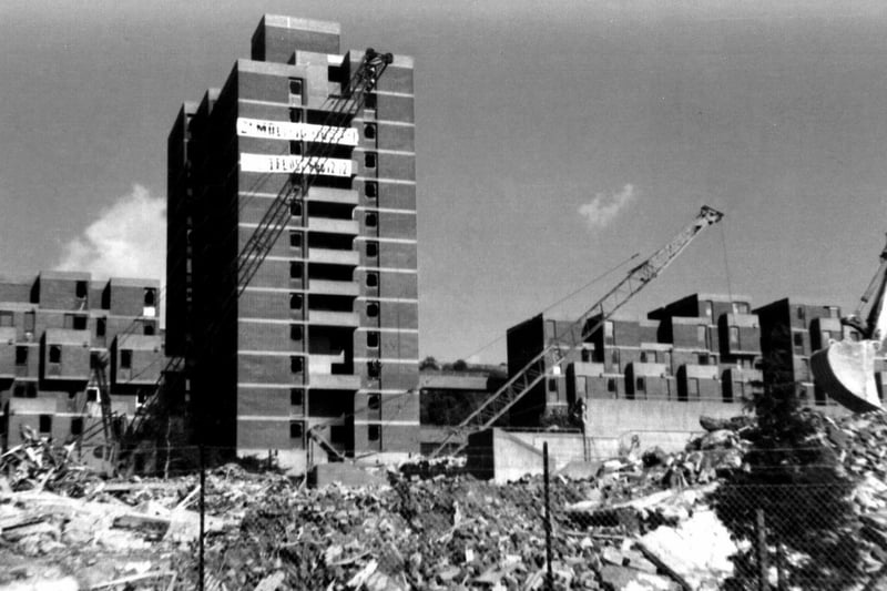 Portsdown Park development being demolished in 1988.