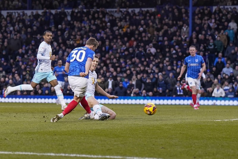 Matt Ritchie fires in a shot in Pompey's goalless draw with Burnley. Picture: Jason Brown/ProSportsImages