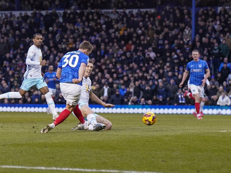 Matt Ritchie fires in a shot in Pompey's goalless draw with Burnley. Picture: Jason Brown/ProSportsImages