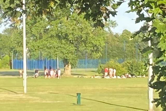 Pictures of youths gathering on Portsmouth Rugby Club's fields in May 
Picture: Sally Hall