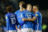 Reeco Hackett netted Pompey's equaliser against Cheltenham this evening.   Picture: Robin Jones/Digital South