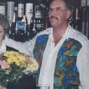 Northcote Pub in Southsea collects.

Pictured is: Lynn & Barry Kewell on the day they took over the Graham Arms in July 1996 from Lynn's mum & dad (Margaret and Bill Harris) with the Wadsworth area manager Mr Danny Williams.