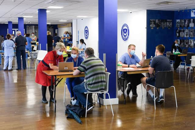 A pop-up vaccine clinic at Fratton Park in July 2021

Picture: Keith Woodland (250721-3)