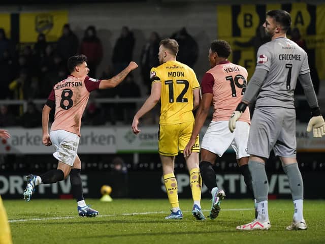 Alex Roberston was MOTM for Pompey at Burton