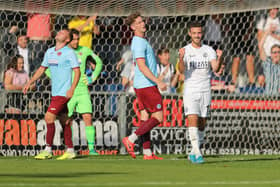 Flashback - Brad Tarbuck celebrates Hawks taking the lead through a Ben Adelsbury own goal in the FA Cup win over Taunton in 2019. Picture: Dave Haines