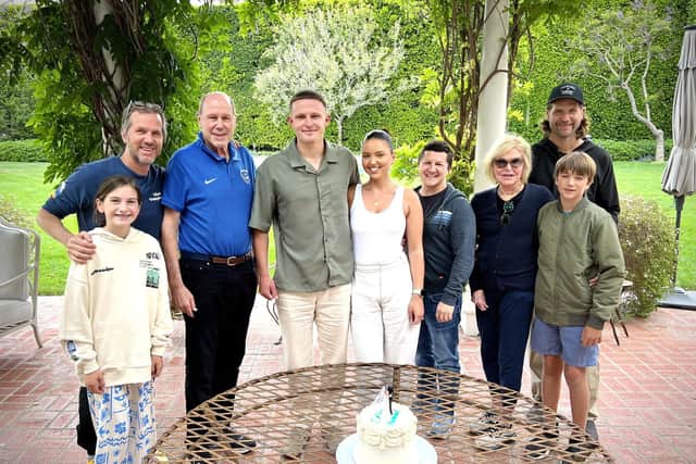 Pompey owner met with prized asset Colby Bishop this summer as he got married in America.