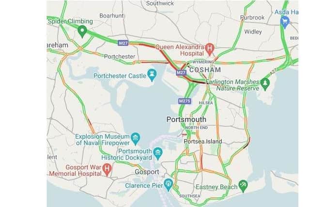 Delays on the M27 following an RTI on November 29, 2021. Picture: Romanse