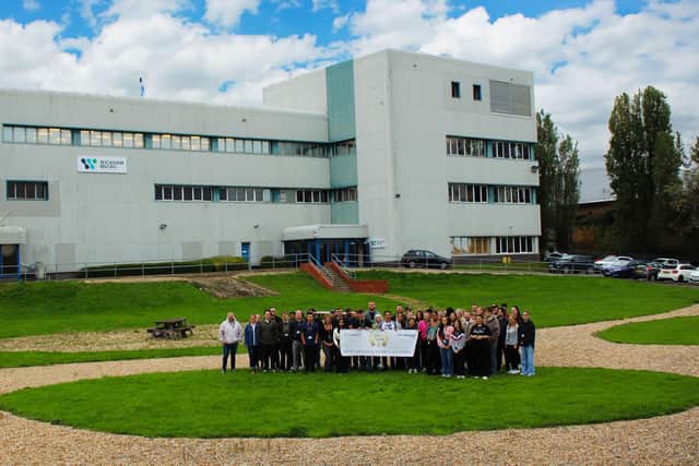 The Cormica Wickham Micro team pictured outside the Gosport laboratory following Cormica’s national recognition as the UK’s Top Microbiological Testing Service for 2025.