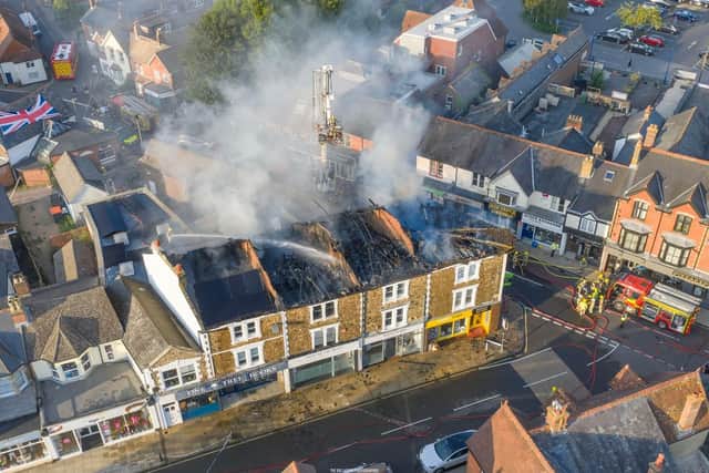 The aftermath of the blaze on Lavant Street, Petersfield.
