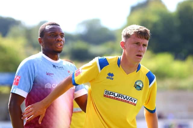 Harry Jewitt-White has featured four times during a Gosport loan spell hampered by injury and suspension. Picture: Tom Phillips