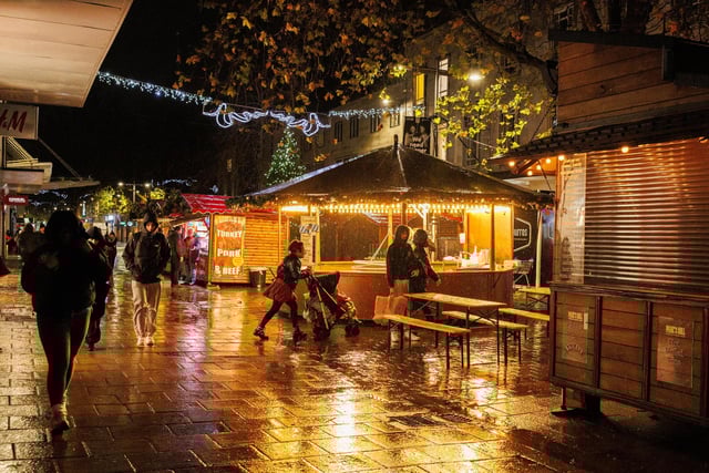Commercial Road has been turned into a festive high street equipped with Christmas lights and a market.   Picture: Marcin Jedrysiak