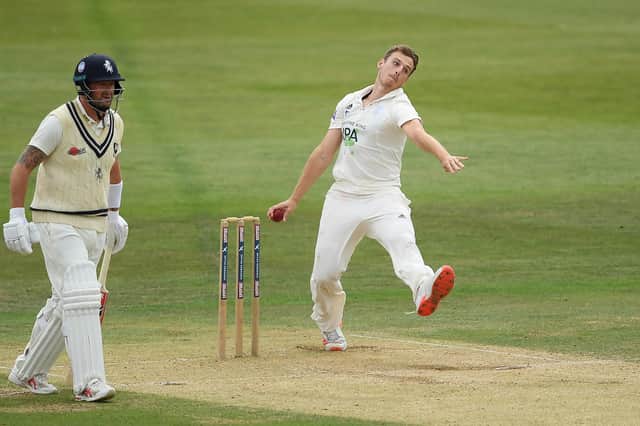 Brad Wheal took four wickets today but Gloucestershire's last-wicket pair held on for a draw at The Ageas Bowl. Photo by Alex Davidson/Getty Images.