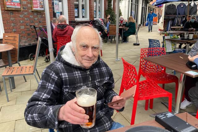 Rodney Paulton, 70, from Fareham enjoys a pint of Abbot Ale at the Crown Inn, Fareham
Picture: Kimberley Barber