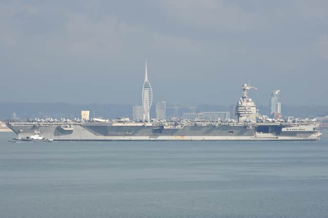USS Gerald R. Ford passing The Spinnaker Tower today
Picture: Ian Scales - freelance/amateur photographer