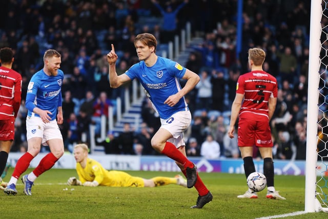 It is no surprise that Sean Raggett has been the highest rated player under Cowley, playing in 48 out of the Blues boss’ first 50 games in charge. He has been trusted at the centre of defence and has been pivotal in Pompey’s clean sheet record which sees them keep the most in League One this season. His only two missed appearances were against Accrington on the final day last season and his suspension against Gillingham in November.